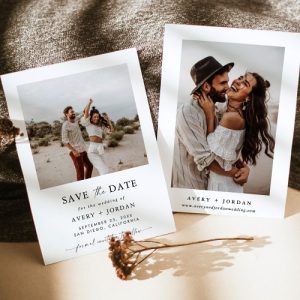 Boho Save the Date: Minimalist Photo Invitation
