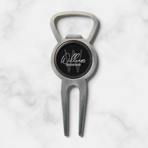 Personalized Groomsmen Divot Tool - Black Modern Script